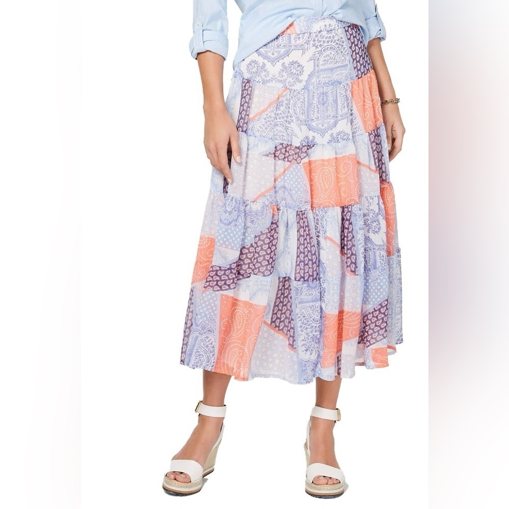 Tommy Hilfiger Womens Floral Maxi Pleated Patchwork Skirt NWT 159.00‼️FINAL SALE